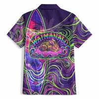 Waimanalo Hawaii Sun Rabbit Hawaiian Shirt Psychedelic Trippy Neon Swirl Graphic
