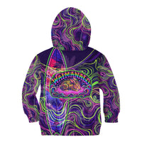 Waimanalo Hawaii Sun Rabbit Kid Hoodie Psychedelic Trippy Neon Swirl Graphic