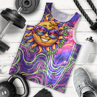 Waimanalo Hawaii Sun Rabbit Men Tank Top Psychedelic Trippy Neon Swirl Graphic