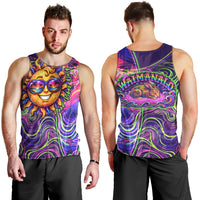 Waimanalo Hawaii Sun Rabbit Men Tank Top Psychedelic Trippy Neon Swirl Graphic