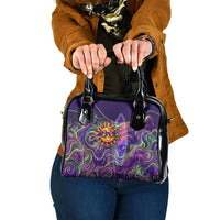 Waimanalo Hawaii Sun Rabbit Shoulder Handbag Psychedelic Trippy Neon Swirl Graphic