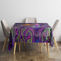 Waimanalo Hawaii Sun Rabbit Tablecloth Psychedelic Trippy Neon Swirl Graphic