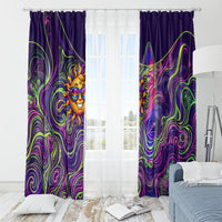 Waimanalo Hawaii Sun Rabbit Window Curtain Psychedelic Trippy Neon Swirl Graphic