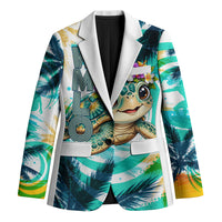 Hawaii Waimanalo Sea Turtle Blazer Cute Tropical Beach Aloha Spirit Cartoon