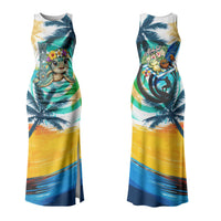 Hawaii Waimanalo Sea Turtle Family Matching Tank Maxi Dress and Hawaiian Shirt Cute Tropical Beach Aloha Spirit Cartoon
