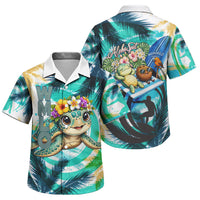 Hawaii Waimanalo Sea Turtle Family Matching Tank Maxi Dress and Hawaiian Shirt Cute Tropical Beach Aloha Spirit Cartoon