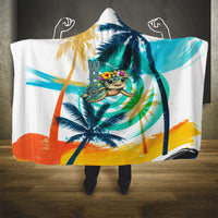 Hawaii Waimanalo Sea Turtle Hooded Blanket Cute Tropical Beach Aloha Spirit Cartoon