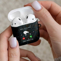 New Zealand is Calling and I Must Go AirPods Case Kiwi Bird Silhouette