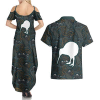 New Zealand is Calling and I Must Go Couples Matching Summer Maxi Dress and Hawaiian Shirt Kiwi Bird Silhouette TS04 - Polynesian Pride