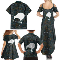 New Zealand is Calling and I Must Go Family Matching Summer Maxi Dress and Hawaiian Shirt Kiwi Bird Silhouette TS04 - Polynesian Pride