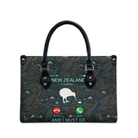 New Zealand is Calling and I Must Go Leather Bag Kiwi Bird Silhouette TS04 - Polynesian Pride