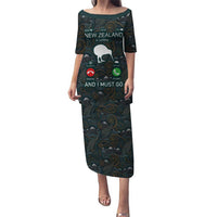 New Zealand is Calling and I Must Go Puletasi Kiwi Bird Silhouette TS04 Long Dress Multicolor - Polynesian Pride