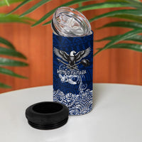 American Samoa Eagle 4 in 1 Can Cooler Tumbler Sea Turtle Traditional Polynesian Tribal Tattoo