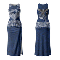 American Samoa Eagle Couples Matching Tank Maxi Dress and Hawaiian Shirt Sea Turtle Traditional Polynesian Tribal Tattoo