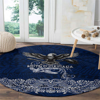 American Samoa Eagle Round Carpet Sea Turtle Traditional Polynesian Tribal Tattoo
