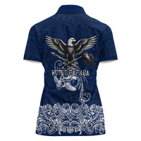 American Samoa Eagle Women Polo Shirt Sea Turtle Traditional Polynesian Tribal Tattoo