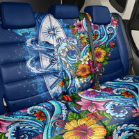 American Samoa Pago Pago Back Car Seat Cover Sea Turtle And Fruit Bat - Tropical Hibiscus Flowers Polynesian