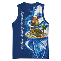 American Samoa Pago Pago Basketball Jersey Sea Turtle And Fruit Bat - Tropical Hibiscus Flowers Polynesian