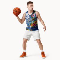 American Samoa Pago Pago Basketball Jersey Sea Turtle And Fruit Bat - Tropical Hibiscus Flowers Polynesian