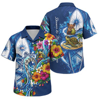 American Samoa Pago Pago Family Matching Puletasi and Hawaiian Shirt Sea Turtle And Fruit Bat - Tropical Hibiscus Flowers Polynesian
