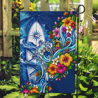 American Samoa Pago Pago Garden Flag Sea Turtle And Fruit Bat - Tropical Hibiscus Flowers Polynesian