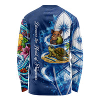 American Samoa Pago Pago Long Sleeve Shirt Sea Turtle And Fruit Bat - Tropical Hibiscus Flowers Polynesian