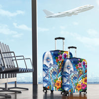 American Samoa Pago Pago Luggage Cover Sea Turtle And Fruit Bat - Tropical Hibiscus Flowers Polynesian