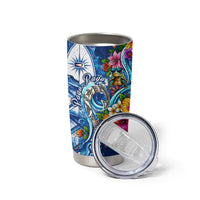 American Samoa Pago Pago Tumbler Cup Sea Turtle And Fruit Bat - Tropical Hibiscus Flowers Polynesian
