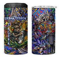 American Samoa Warrior 4 in 1 Can Cooler Tumbler Polynesian Fruit Bat Talofa Urban Graffiti Street Art