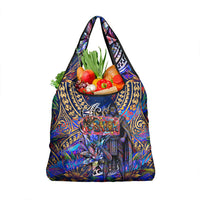 American Samoa Warrior Grocery Bag Polynesian Fruit Bat Talofa Urban Graffiti Street Art