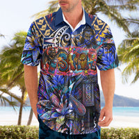 American Samoa Warrior Hawaiian Shirt Polynesian Fruit Bat Talofa Urban Graffiti Street Art