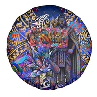 American Samoa Warrior Spare Tire Cover Polynesian Fruit Bat Talofa Urban Graffiti Street Art