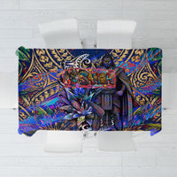 American Samoa Warrior Tablecloth Polynesian Fruit Bat Talofa Urban Graffiti Street Art