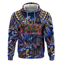 American Samoa Warrior Zip Hoodie Polynesian Fruit Bat Talofa Urban Graffiti Street Art