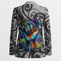 Chur Bro Shaka Sign Blazer New Zealand Koru Colorful Graffiti Splash