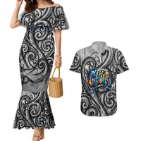 Chur Bro Shaka Sign Couples Matching Mermaid Dress and Hawaiian Shirt New Zealand Koru Colorful Graffiti Splash TS04 Multicolor - Polynesian Pride