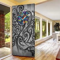 Chur Bro Shaka Sign Door Cover New Zealand Koru Colorful Graffiti Splash