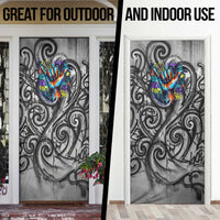 Chur Bro Shaka Sign Door Cover New Zealand Koru Colorful Graffiti Splash