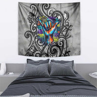 Chur Bro Shaka Sign Tapestry New Zealand Koru Colorful Graffiti Splash