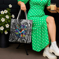 Chur Bro Shaka Sign Tote Bag New Zealand Koru Colorful Graffiti Splash