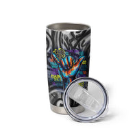 Chur Bro Shaka Sign Tumbler Cup New Zealand Koru Colorful Graffiti Splash