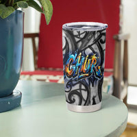 Chur Bro Shaka Sign Tumbler Cup New Zealand Koru Colorful Graffiti Splash
