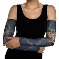 New Zealand She’ll Be Right Arm Sleeves NZ Slang No. 8 Wire Map Pattern