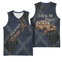 New Zealand She’ll Be Right Basketball Jersey NZ Slang No. 8 Wire Map Pattern