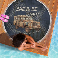 New Zealand She’ll Be Right Beach Blanket NZ Slang No. 8 Wire Map Pattern