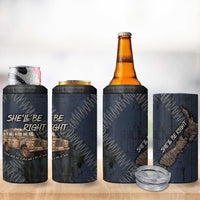 New Zealand She’ll Be Right 4 in 1 Can Cooler Tumbler NZ Slang No. 8 Wire Map Pattern