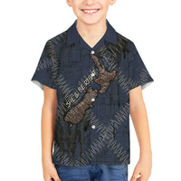 New Zealand She’ll Be Right Family Matching Long Sleeve Bodycon Dress and Hawaiian Shirt NZ Slang No. 8 Wire Map Pattern