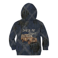 New Zealand She’ll Be Right Kid Hoodie NZ Slang No. 8 Wire Map Pattern