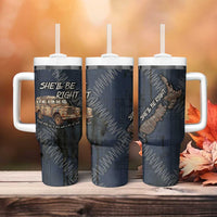 New Zealand She’ll Be Right Tumbler With Handle NZ Slang No. 8 Wire Map Pattern