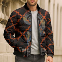 Tu Meke Maori New Zealand Slang Bomber Puffer Jacket with Glow Neon Step Style